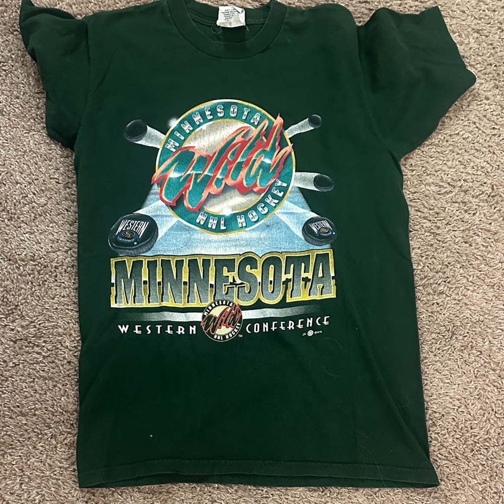 Minnesota Y2K Wild NHL Green T-Shirt